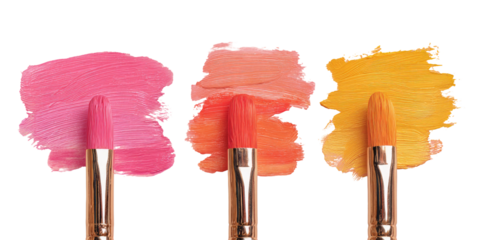 Paintbrush strokes of three shades of color