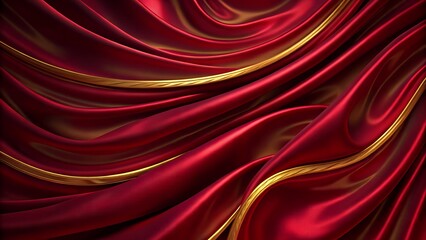 Luxury dark red velvet background with soft folds and gold accents