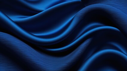Fototapeta premium Soft satin drapes reveal elegance and richness through the blue hue.