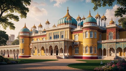 A beautiful palace featuring unique architectural styles and details.