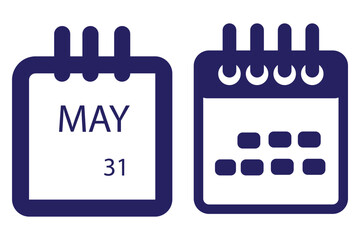 Calendar icon set. symbol. calendar vector icon
