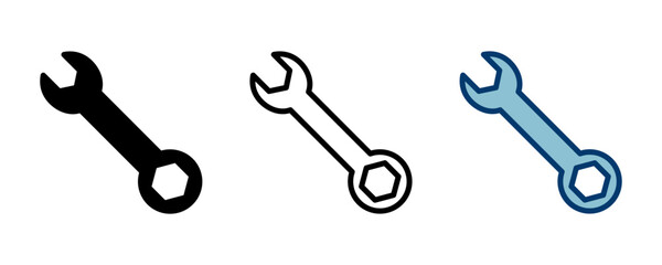 wrench icon vector isolated on white background. Wrench vector icon. Spanner symbol