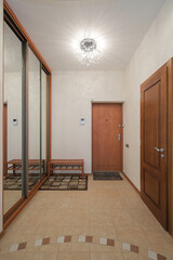 Entrance door inside an apartment interior