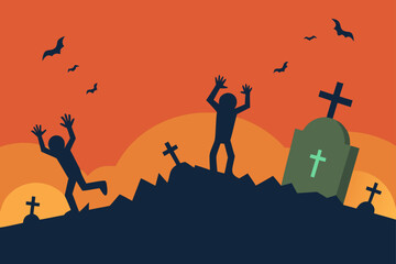 earthquake shaking gravestones zombies