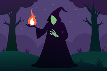 evil witch casting resurrection spell