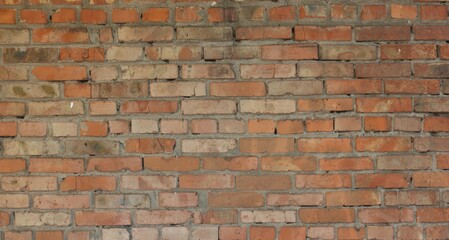 Obraz premium Texture of red brick wall as background, closeup