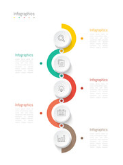 Infographic 5 options design elements for your business data. Vector Illustration.