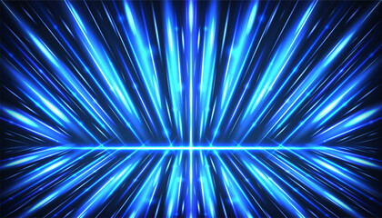 Abstract futuristic blue background with soft line and shiny light. Vector illustration
