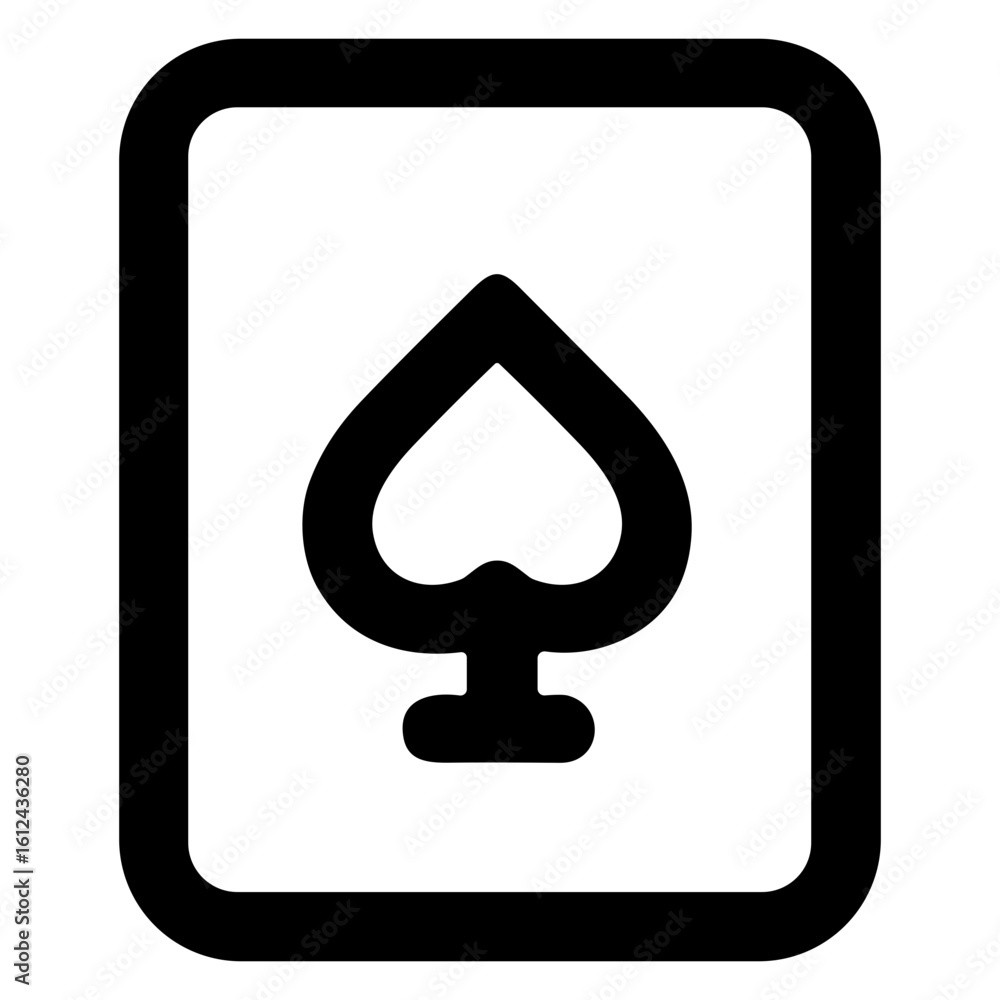 Poster simple line style spade playing card icon graphic design element