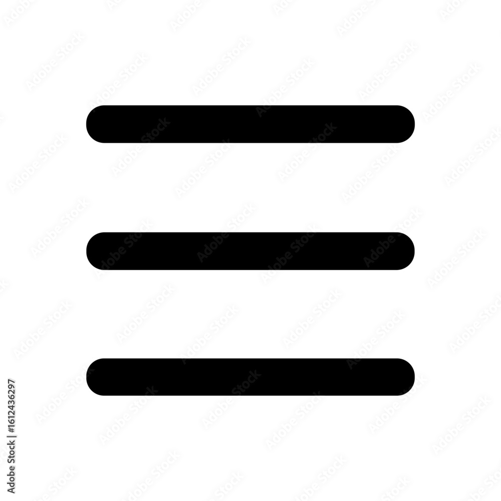 Poster simple bold line hamburger menu navigation ui element icon
