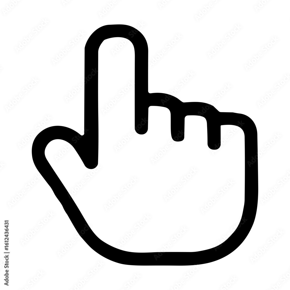 Poster simple black and white cursor click finger pointer hand icon