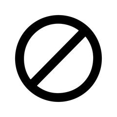 Simple Outline Circle Prohibition Sign Shape Icon Element Isolated