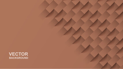 Abstract. square geometric color tone mocha mousse background. light and shadow. Vector.