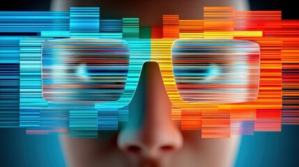 Technology with human minimal concept ofSmart glasses project multilingual subtitles in real-time during global conference, synced with emotion-aware tone adjustment, highlighting wearable