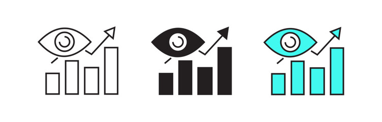  Increasing Views or Visibility Chart Icon - Analytics & Growth