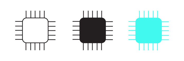 Microchip or CPU Processor Icon - Technology & Computing