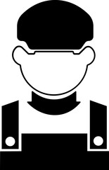 Worker silhouette flat design Construction worker and labour vector icon with white background Construction insurance vector icon. Labor icon in flat filled and outline strock art.Construction Icon