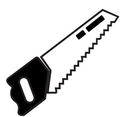 Bold outline of handsaw tool.Hand Saw Icon, Glyph style icon vector illustration, Suitable for website, mobile app, print, presentation, infographic and any other project.hand saw silhouette vector