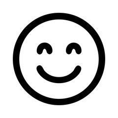 Fototapeta premium Simple Outline Smiling Face Emoticon Happiness Expression Symbol Icon