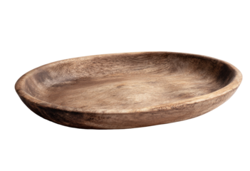 Oval wooden serving dish, rustic