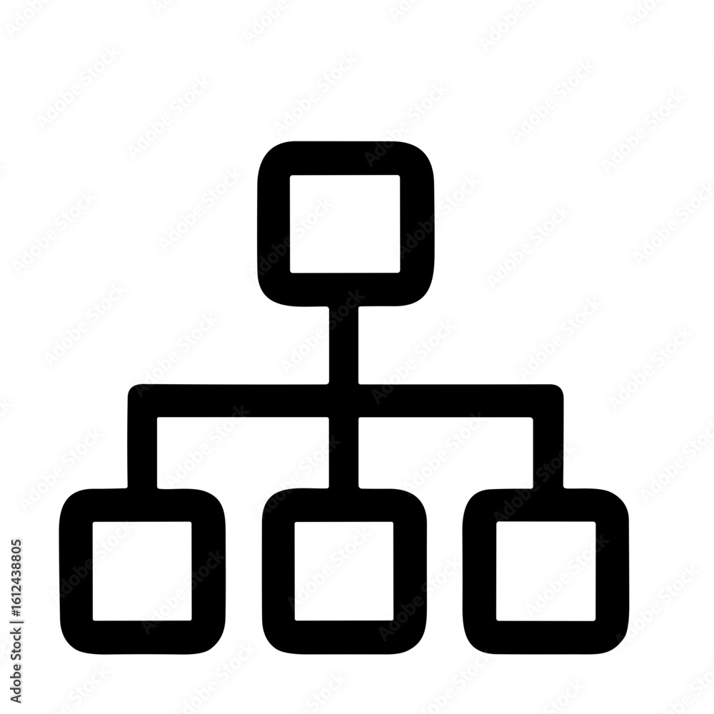 Aufkleber simple outline hierarchy organization chart diagram structure minimalist icon