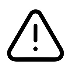 Minimalist Outline Triangle Exclamation Mark Alert Warning Sign Icon