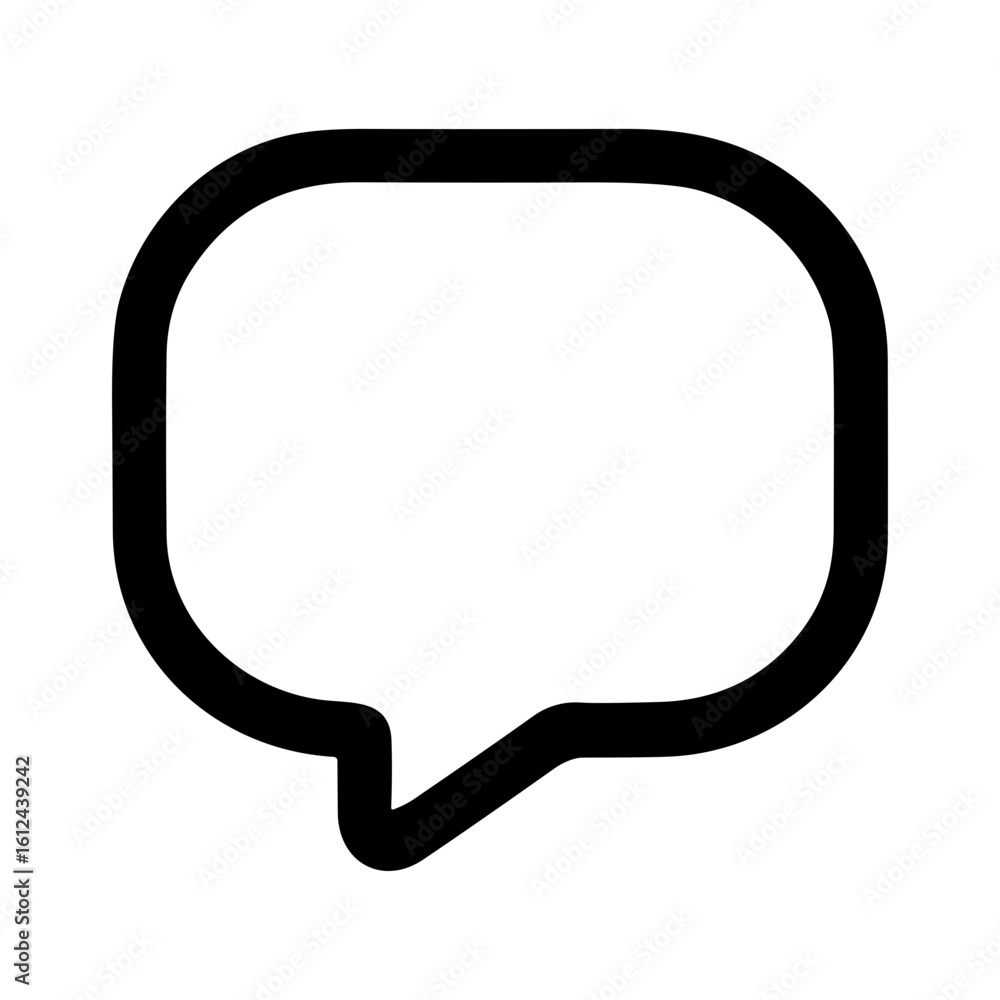 Poster simple outline speech bubble communication icon element for website