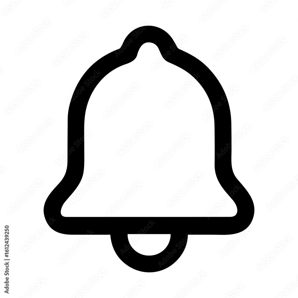 Poster simple outline bell notification alert reminder ui element icon