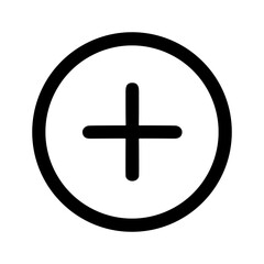 Fototapeta premium Simple Line Style Circle Plus Sign Symbol Shape Icon Graphic