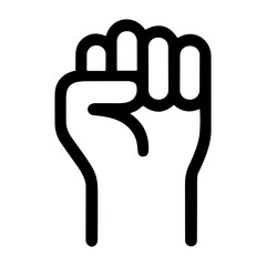 Obraz premium Minimalist Outline Fist Protest Symbol Power Sign Hand Gesture Icon