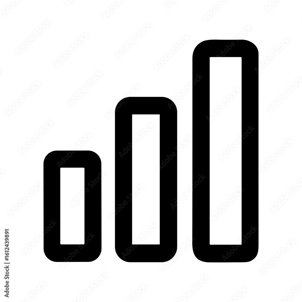 Poster simple outline upward bar graph indicator symbol minimalist icon