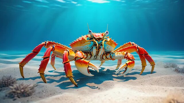 Large crab standing on the seabed