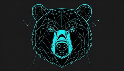 Geometric bear head graphic