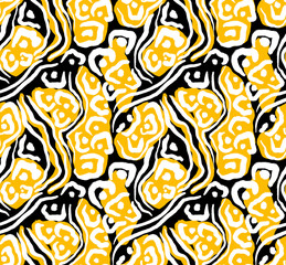 Leopard and zebra pattern design, illustration background. Yellow and black color.