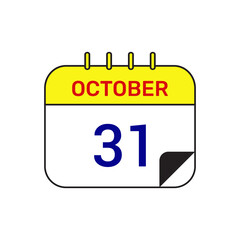 31 october calendar icon vector illustration design