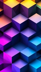 Abstract 3D geometric pattern with vibrant colors