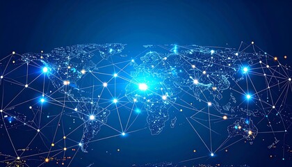Global network map, abstract design, digital connections
