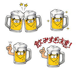生ビールのキャラクターセット