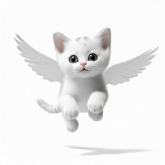 white cat with a bow