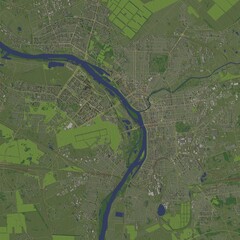 3D illustration of city and urban in Omsk Russia