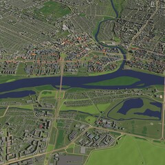 Obraz premium 3D illustration of city and urban in Omsk Russia