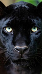 Close-up black panther face
