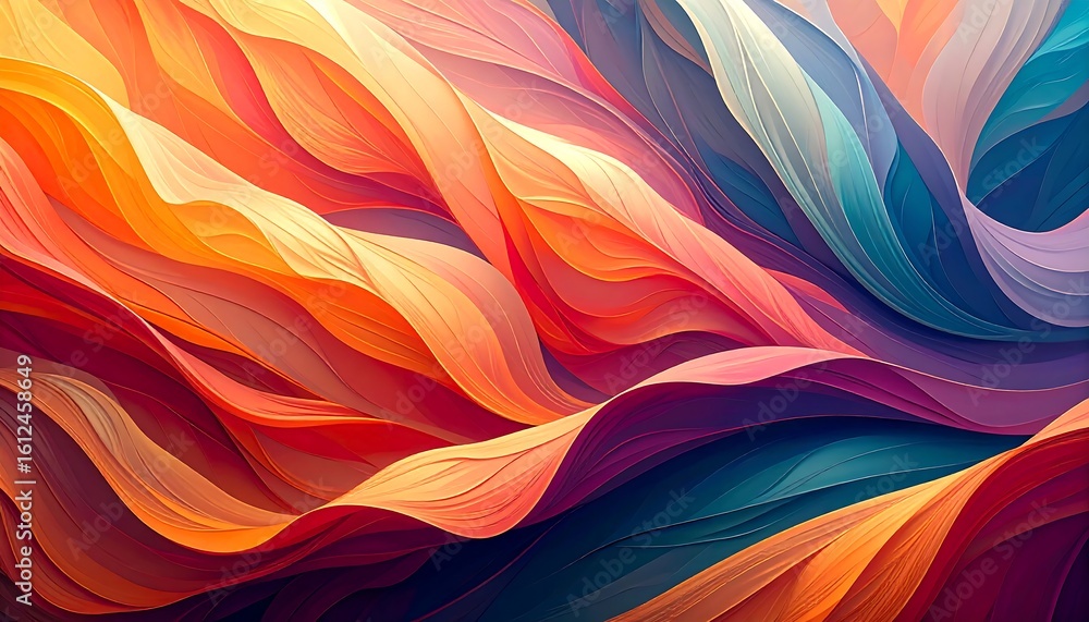 Aufkleber abstract vibrant multicolored waves background with smooth transitions and textures