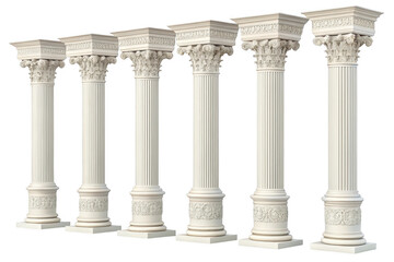 Obraz premium White marble classical Greek and Roman architectural columns