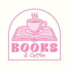 Books and coffee, cozy reading typography t shirt graphic print design