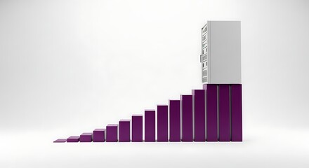 Rising Data: A Server Ascending a Growing Bar Graph Represents Data Growth