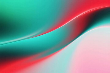 Abstract Ombre Waves in Red and Teal with Smooth Gradient Flow Background