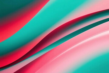 Abstract Ombre Waves in Red and Teal with Smooth Gradient Flow Background