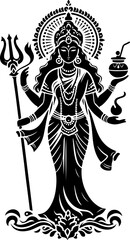 silhouette vector illustration sketch detail design icon logo symbol god goddess mythology india hindu classic vintage ethnic traditional abstract moder