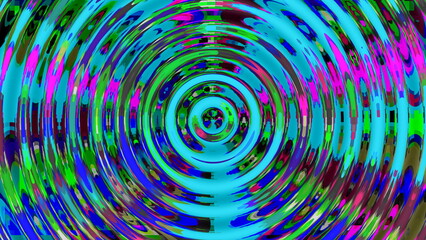 Vivid Chaotic Circular Glitch Pattern Visual Swirl